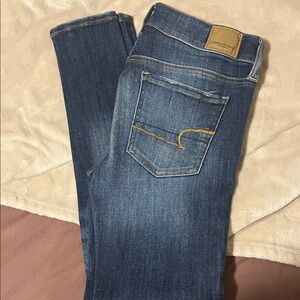 American Eagle Outfitters Women's Dark Blue Skinny Jeans